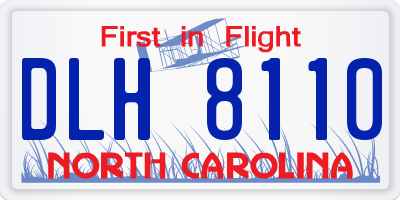 NC license plate DLH8110