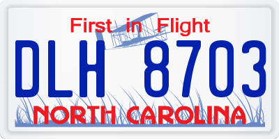 NC license plate DLH8703