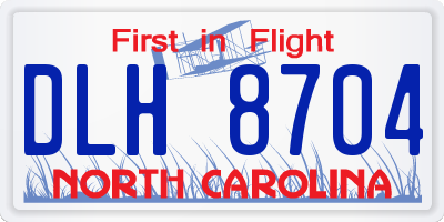 NC license plate DLH8704