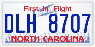 NC license plate DLH8707