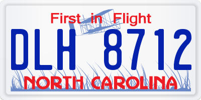 NC license plate DLH8712