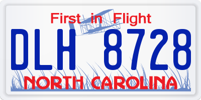 NC license plate DLH8728