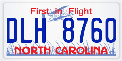 NC license plate DLH8760