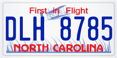 NC license plate DLH8785