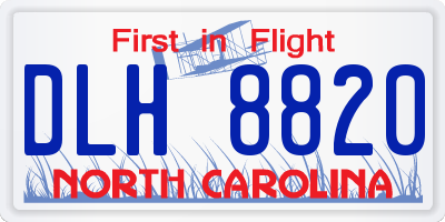 NC license plate DLH8820