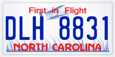 NC license plate DLH8831