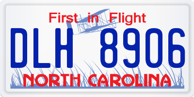 NC license plate DLH8906