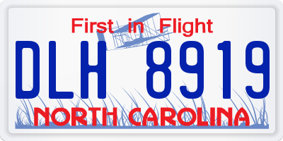 NC license plate DLH8919