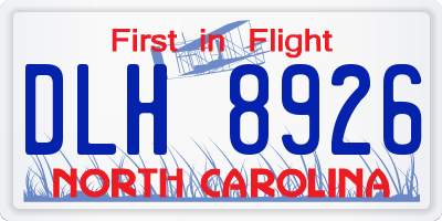 NC license plate DLH8926