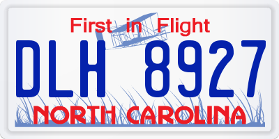 NC license plate DLH8927