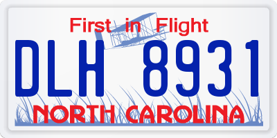 NC license plate DLH8931