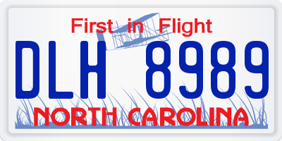 NC license plate DLH8989