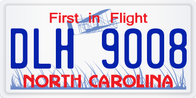 NC license plate DLH9008