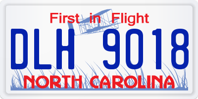 NC license plate DLH9018