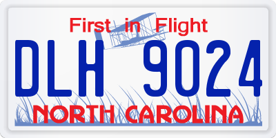 NC license plate DLH9024