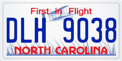 NC license plate DLH9038