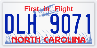 NC license plate DLH9071