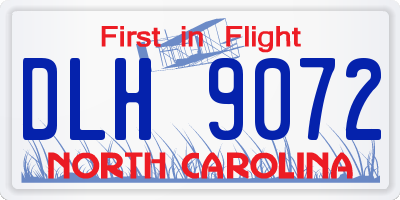 NC license plate DLH9072
