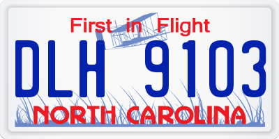 NC license plate DLH9103