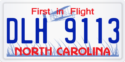 NC license plate DLH9113