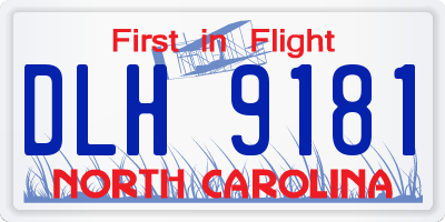 NC license plate DLH9181
