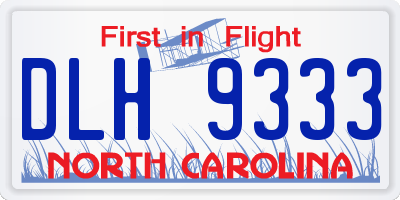 NC license plate DLH9333