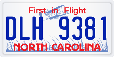 NC license plate DLH9381