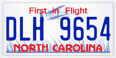 NC license plate DLH9654