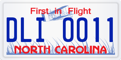 NC license plate DLI0011