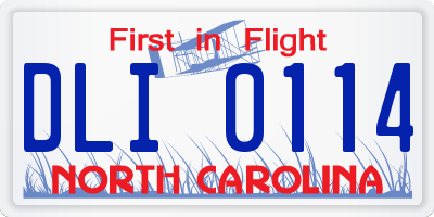 NC license plate DLI0114