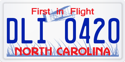 NC license plate DLI0420