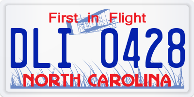 NC license plate DLI0428