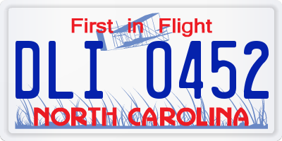 NC license plate DLI0452