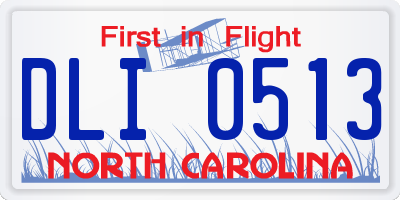 NC license plate DLI0513
