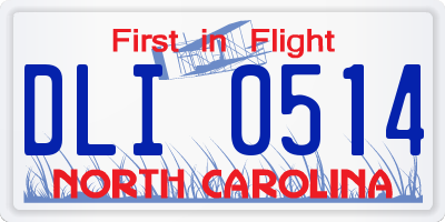 NC license plate DLI0514