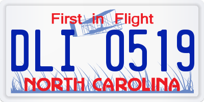 NC license plate DLI0519