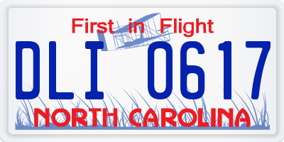 NC license plate DLI0617