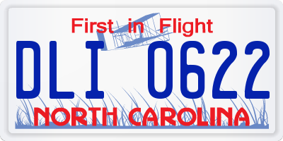 NC license plate DLI0622