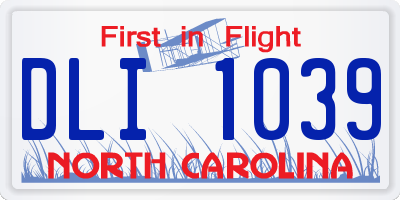 NC license plate DLI1039
