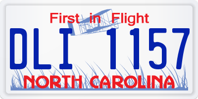 NC license plate DLI1157