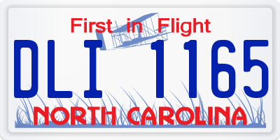 NC license plate DLI1165
