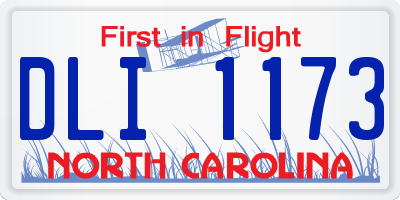 NC license plate DLI1173