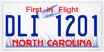 NC license plate DLI1201