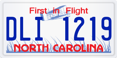NC license plate DLI1219