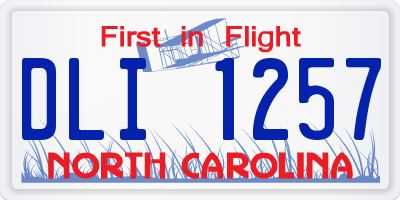 NC license plate DLI1257