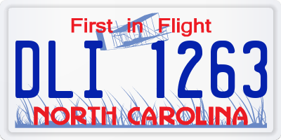 NC license plate DLI1263
