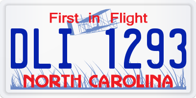 NC license plate DLI1293