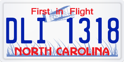 NC license plate DLI1318