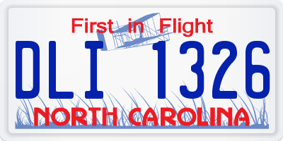 NC license plate DLI1326