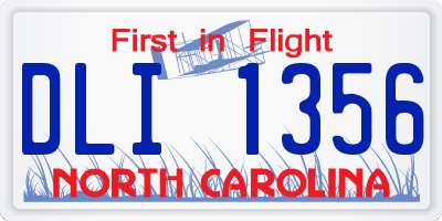 NC license plate DLI1356